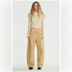 Zara Double Waist Band Barrel Jeans